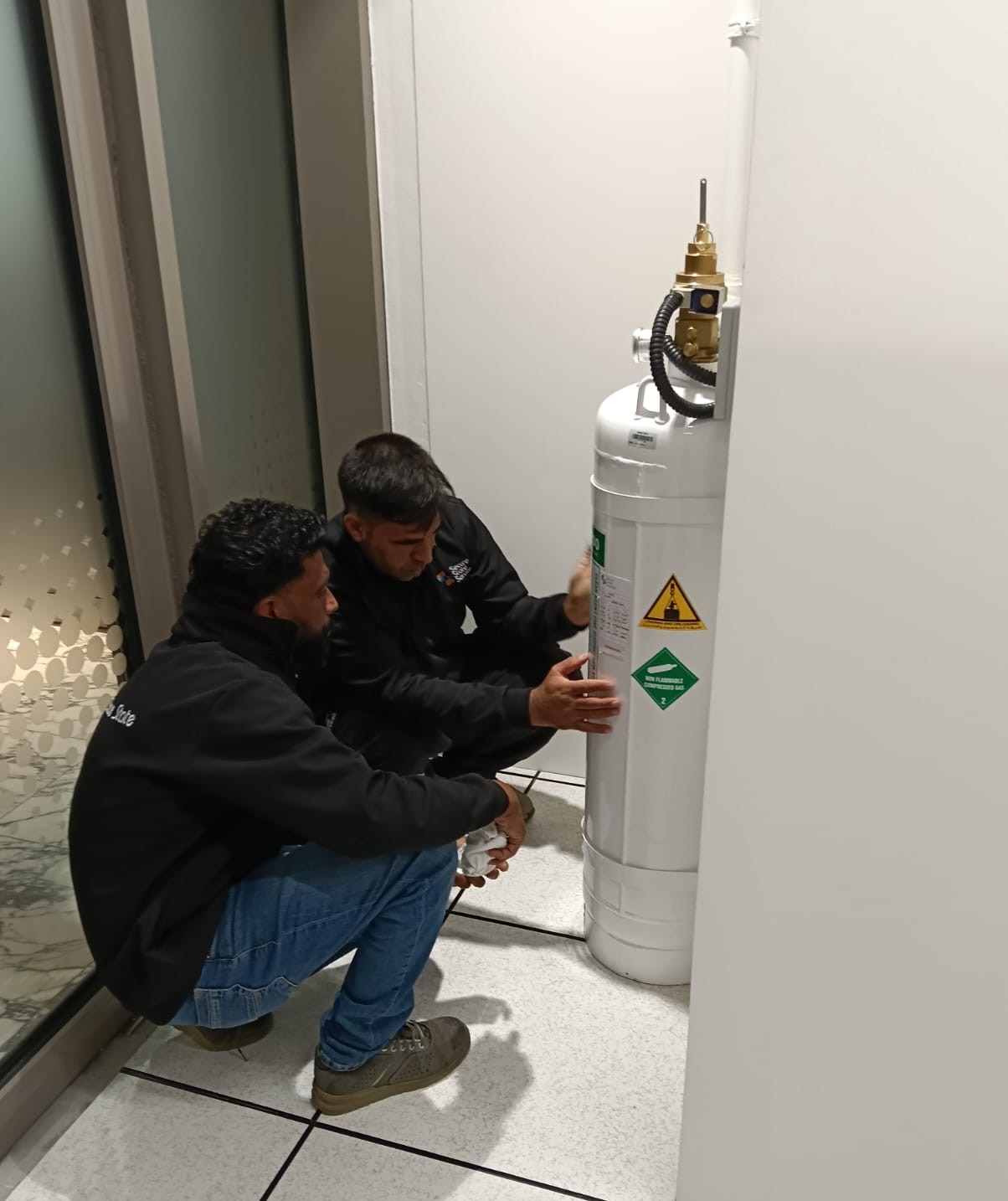 Secure State technicians working on clean-agent protection